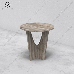 Modern Minimalist Round Marble Top Pedestal End <b>Table</b> for Living Room & <b>Office</b> Furniture RicoGlobal TA-2039A-SITR - Product Image 1