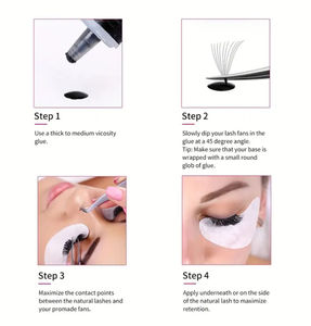 Extensiones de Pestañas de Volumen Ruso Easy Fan, Bandejas de Pestañas Cashmere Negro Mate Oscuro, Extensiones de Pestañas de Seda Premium Flurry, Suministros de Volumen al por Mayor - Product Image 6