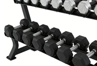 Support de rangement portable et extensible pour 8 paires d'haltères réglables |   Rangement robuste en acier pour charges lourdes, idéal pour les salles de sport et les studios