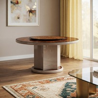 Luxuriöser Hochwertiger Klappbarer Ausziehbarer Runder Massivholz 8-Sitzer Moderner Esstisch für Zuhause & Hotel