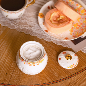 Ceramic Tea <b>Set</b> - Floral Embossed <b>Teapot</b> with Sugar Bowl Creamer <b>and</b> <b>2</b> <b>Cups</b> - Product Image 5