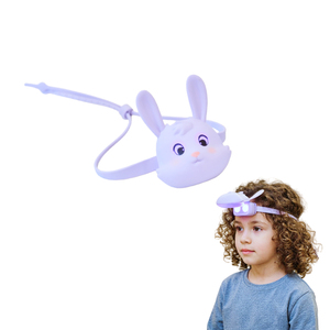 Lampe <span class=keywords><strong>frontale</strong></span> rechargeable LED portable pour enfants, motif lapin, mignonne, nouveauté, cadeau, jouet animal, mini lampe d'urgence pour bébé - Product Image 1