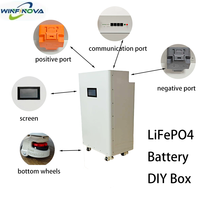 Batterie solaire LiFePO4 modulaire extensible 24V 314Ah avec surveillance intelligente, écran LCD et BMS, compatible DIY, pour 16 cellules en rack