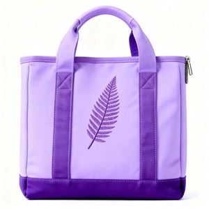 Custom Maple Leaf Embroidery Nylon <b>Tote</b> <b>Bag</b> with <b>Zipper</b> Closure Eco-Friendly Shoulder Handle Large Capacity Commute Handbag - Product Image 3