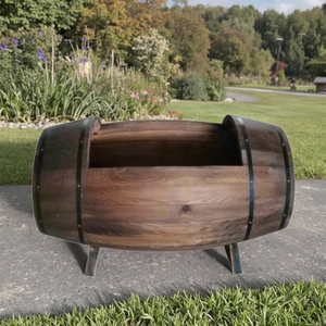 <span class=keywords><strong>Tonneau</strong></span> en <span class=keywords><strong>bois</strong></span> anticorrosion abreuvoirs à fleurs barils de bière en <span class=keywords><strong>bois</strong></span> carbonisé supports de fleurs de balcon pots extérieurs pour fleurs de jardin - Product Image 2