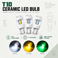 HSSH T10 W5W LED-Glühbirne 6 SMD 3030 Keramik 12V 0,5W Auto-Seitenmarkierungsleuchte Innenraumbeleuchtung Universelle Auto-Ersatzbirne