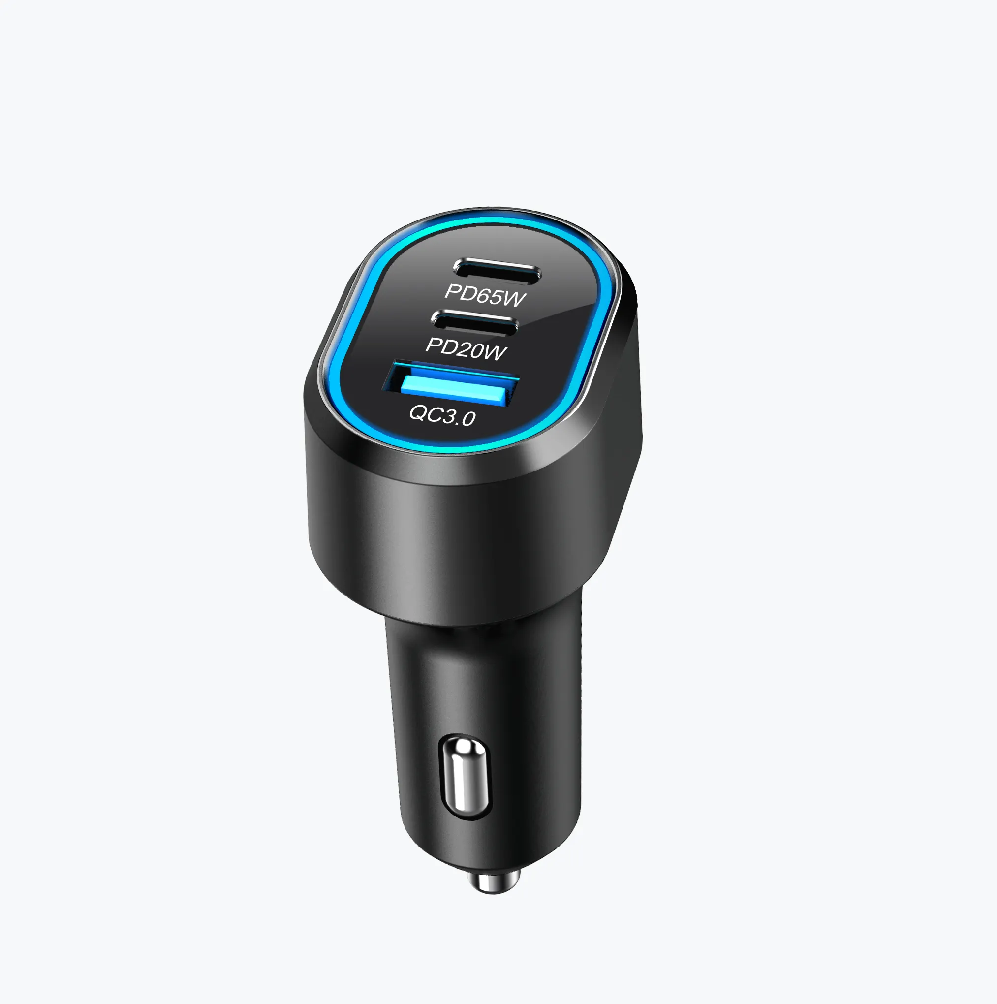 Total 83W Car USB Adapter 3 Ports PD Type C 65W PD Type C 20W USB QC3.0 Car Fast Charger Can Be Used For Phone Tablet Charging