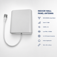 Antenne murale intérieure 698-4000 MHz 6/6,5/7,5 dBi à faible PIM pour communication sans fil et amplificateur de signal