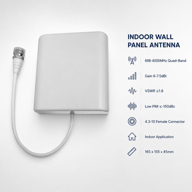 698-4000MHz Indoor Wall Panel Antenna 6/6.5/7.5dBi Low PIM Wireless Communication Antenna for signal Booster