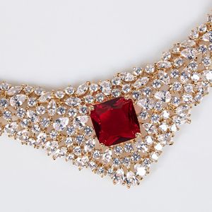 Exquisito Juego de Joyería de Collar y Aretes Adornados con Circonita Cúbica Esmeralda para Novia, Elegantes Accesorios para Fiesta de Bodas - Product Image 6