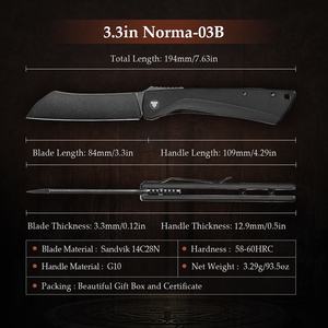 In stile giapponese moderno <span class=keywords><strong>Higonokami</strong></span> 14C28N coltelli da tasca Clip coltello pieghevole con manico G10 - Product Image 3