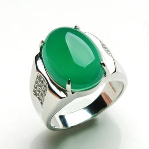 SGARIT-Anillo de plata de primera ley y piedra Natural para mujer, sortija, plata esterlina 925, oro plateado, 10x12mm, forma ovalada, color verde - Product Image 1