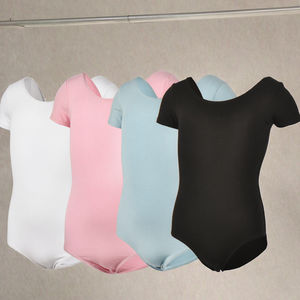 2026 tendance haute qualité femmes Cheerleading basique à manches courtes danse justaucorps formation Ballet une pièce Nylon - Product Image 3