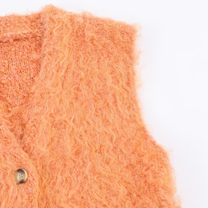 <span class=keywords><strong>Chaleco</strong></span> de Punto <span class=keywords><strong>Largo</strong></span> para Mujer, Primavera/Otoño 2025, Nuevo Estilo Moderno, Cuello en V, Cierre de Botón, Estilo Retro - Product Image 4