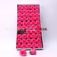 Bunga Sabun Mawar Realistis 4 Lapis Berpinggiran Melengkung, Alas Bunga Modern untuk Buket Grosir, Bahan Bunga Sabun Hari Valentine, Laris Manis