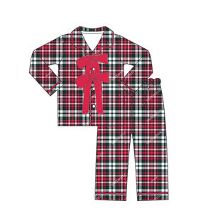 2025 nouveautés deux arcs Buffalo <span class=keywords><strong>Tartan</strong></span> pyjamas de noël enfants personnalisé coton pyjamas ensemble hiver et automne enfants pyjamas - Product Image 3