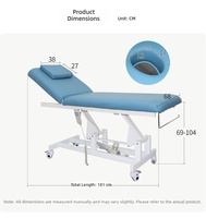 Table de massage électrique réglable pour salon de beauté, 2 moteurs, capacité de charge de 200 kg, appui-tête intégré, confortable, en cuir PVC et métal