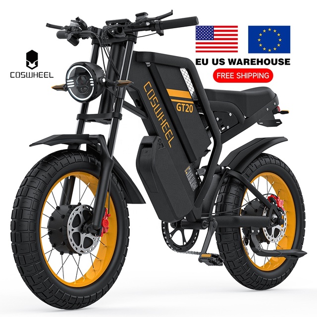 COSWHEEL GT20 PRO Dual Battery Fatbike Eu Us Warehouse Fast E-bike Ready Stock Dual Motor Electric Bike 3000w 50km/h Retro Ebike