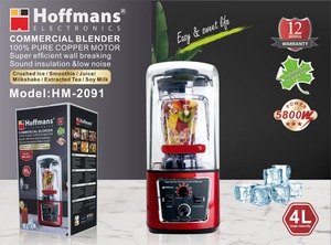 Mixeur puissant Hoffmans HM-2091 5800W avec isolation acoustique, bol de 4L, mixeur professionnel commercial silencieux pour smoothies <span class=keywords><strong>à</strong></span> <span class=keywords><strong>prix</strong></span> réduit - Product Image 6