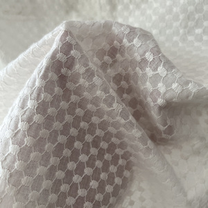 Tessuto in Pizzo Francese Ecologico Moderno all'Ingrosso, Ricamo a Pois, per Copricapo, Tende, Abiti, Rete Diamantata, Pizzo a Quadretti - Product Image 3