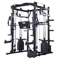 Équipement de Fitness à Domicile Cadre de Squat Profond Smith Machine Maison Rack Cage à Puissance Multifonctionnel Rack à Squat Machine à Câbles Croisés