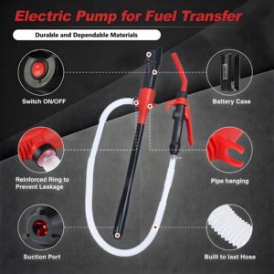 <span class=keywords><strong>Pompe</strong></span> de transfert de carburant portable <span class=keywords><strong>à</strong></span> piles, <span class=keywords><strong>pompe</strong></span> <span class=keywords><strong>à</strong></span> huile électrique avec buse pour voiture, diesel, essence, alimentée par batterie électrique - Product Image 5