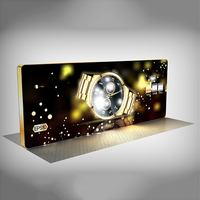 Exhibidores de Tela para Eventos y Ferias Comerciales, Caja de Luz SEG, Impresión de Logotipo Personalizada, Fondo Retroiluminado, Caja de Luz LED