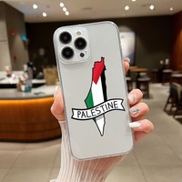 Coque de téléphone portable en silicone souple et élégante pour iPhone 11 12 13 14 15 16 17 Pro Max, thème Palestine Liberté, étui de téléphone design