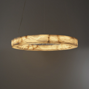 Candelabro de alabastro LED minimalista moderno para sala de estar comedor lámpara de lujo para Hotel Villa modelo habitación tienda de ropa colgante - Product Image 1