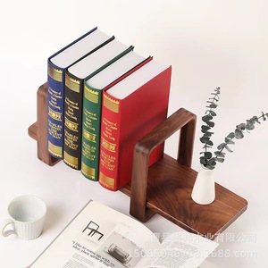 <b>Walnut</b> Wood Bookshelf <b>Desk</b> Organizer With Pen Holder For <b>Office</b> Or Study Use - Product Image 4