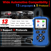 Escáner de coche V600 OBD2 herramienta de diagnóstico CAN para todos los coches 1996 + OBDII leer y borrar códigos de motor azul-1 año de garantía