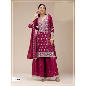 Ensemble de costume palazzo traditionnel de qualité supérieure en gros, Kurta Dupatta pour fêtes, mariages, festivals, tenue ethnique élégante, exportation - Product Image 2