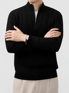 Maglione da <span class=keywords><strong>Uomo</strong></span> Business Personalizzato in Lana/Cashmere 220g, Stile Old Money, Lavorato a Maglia con Logo Frontale, Anti-Pilling, <span class=keywords><strong>Slim</strong></span> Fit, per Autunno e Inverno - Product Image 5