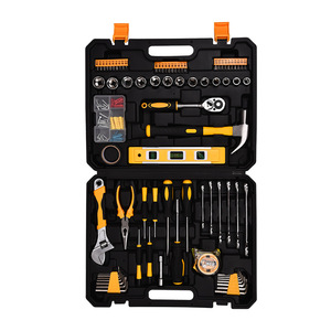 ערכת כלי עבודה חשמליים אלחוטיים של DEWEN OEM הכוללת מקדחה, מברגת פיקס, מפתח ברגים ידני, ארגז כלים וסוללה. - Product Image 3