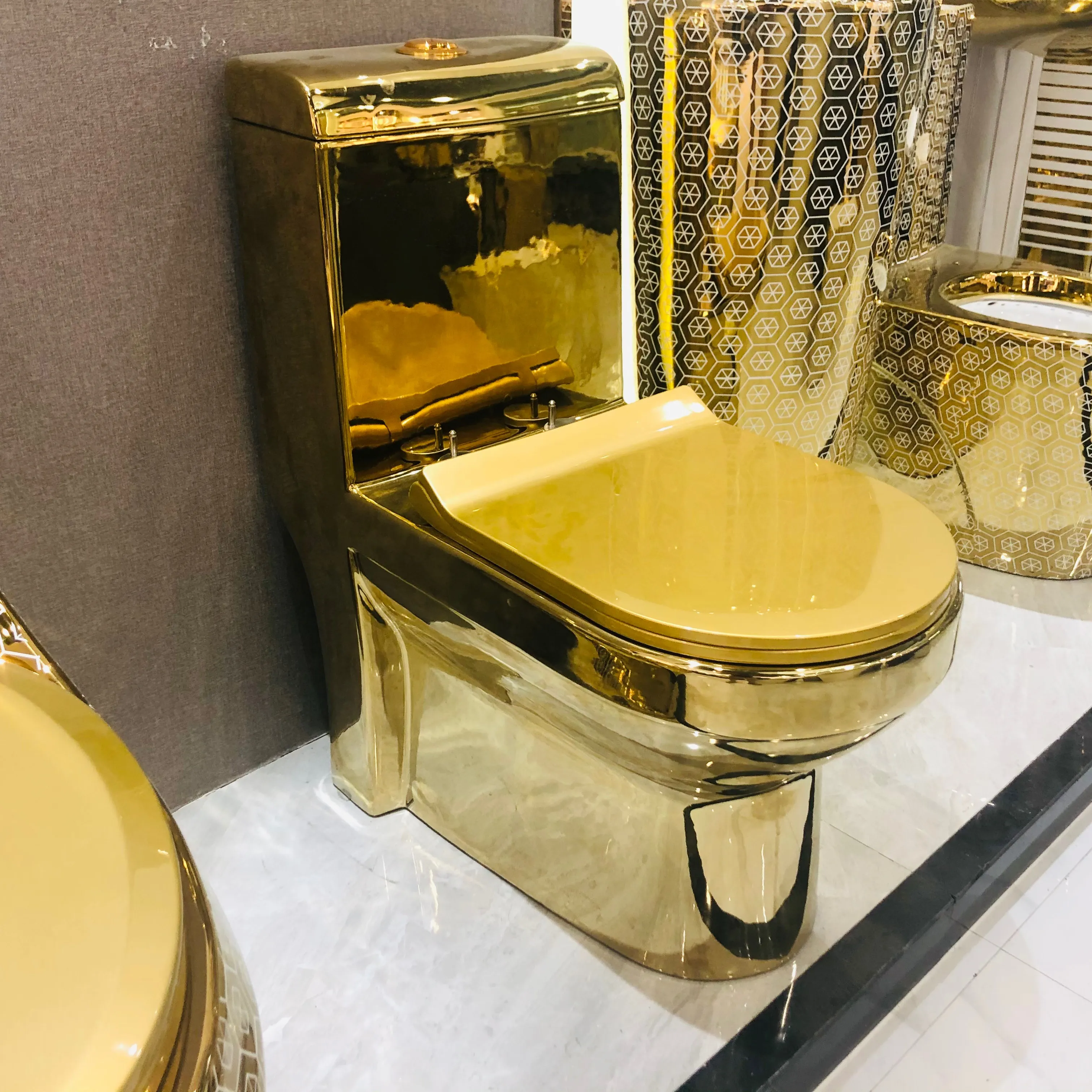 ZHONGYA, роскошный керамический Золотой унитаз, сантехника, оптовая продажа, производство, золотой Цельный унитаз