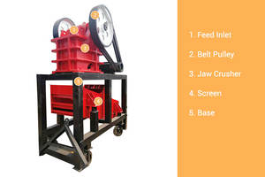 <b>Portable</b> 10 T/h Jaw Crusher and Sieving Machine with Screen Small Size Motor and Gearbox Included - Product Image 6