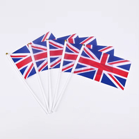 Drapeau de pays personnalisé à agiter à la main, multi-tailles 14*21cm, en polyester, avec mât en plastique