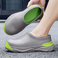 Chaussures de chef pour hommes, chaussures de sport d'été décontractées, noires, en EVA, imperméables, antidérapantes, bottes de travail, chaussures de sécurité résistantes à l'humidité pour la cuisine
