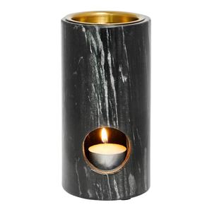 حجر ش حديث أسود أسطوانة قابلة للتركيب رخام وحامل رخام بخور مبخرة - Product Image 1