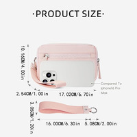 Dompet Perjalanan Anti RFID, Tempat Kartu Nilon, Kantong Koin Resleting, Gantungan Kunci, Jendela ID, Dompet Kompak Unisex