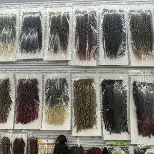 Lot de 3 <span class=keywords><strong>mèches</strong></span> synthétiques Nu <span class=keywords><strong>Locks</strong></span> de 18 pouces, 36 brins, tresses souples au <span class=keywords><strong>crochet</strong></span>, fausses <span class=keywords><strong>locks</strong></span> Goddess pour femmes noires - Product Image 1