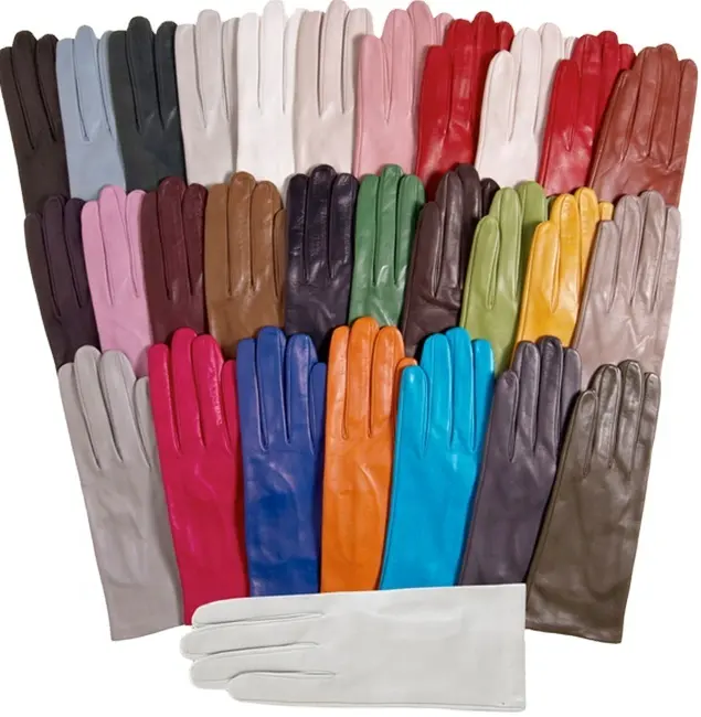 ZF5005 оптовая продажа, Женские Простые Стильные зимние кожаные перчатки классического цвета для женщин