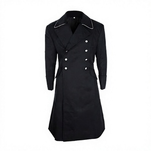 Manteau long noir croisé pour homme, en mélange de laine, avec revers, style trench-coat, pour affaires, hiver, OEM - Product Image 1
