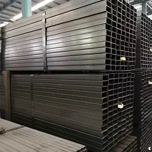 Factory Direct 50x50 75x75 100x100 Black Square Rectangular Steel Pipe Metal Iron Square Pipe Tube