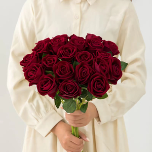 Roses artificielles en gros, fleurs en soie, roses rouges, roses simples pour la décoration de la maison, les mariages et les fêtes - Product Image 6