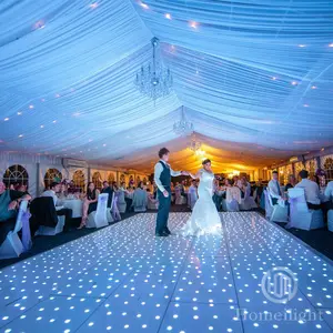 Beyaz akrilik su geçirmez kablolu düğün fabrika fiyatı Led yıldızlı pırıltı etkisi yıldızlı dans zemini sahne parti disko