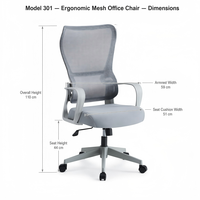 Chaise de bureau ergonomique à dossier haut en maille, prête pour l'OEM, avec support lombaire réglable, chaise de direction pour bureau à domicile et bureau de jeu