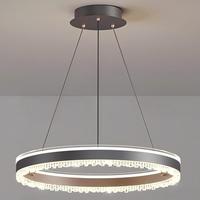 Lampe suspendue de salle à manger minimaliste postmoderne, style cristal italien, luminaire suspendu en anneaux d'acrylique forgés, lustre LED