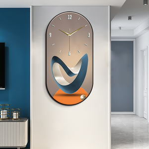 Elegante orologio ovale dipinto-artistico orologio artistico <span class=keywords><strong>da</strong></span> <span class=keywords><strong>parete</strong></span> per soggiorno - Product Image 3