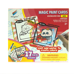 Volledig Aangepaste 2025 Juli Nieuwe Aanwinst OEM Schattige Panda Waterpapier Kaarten Set 17 Magische Geluksverfkaarten met 1 Waterpen Tekenspullen voor Kinderen van 3+ - Product Image 1